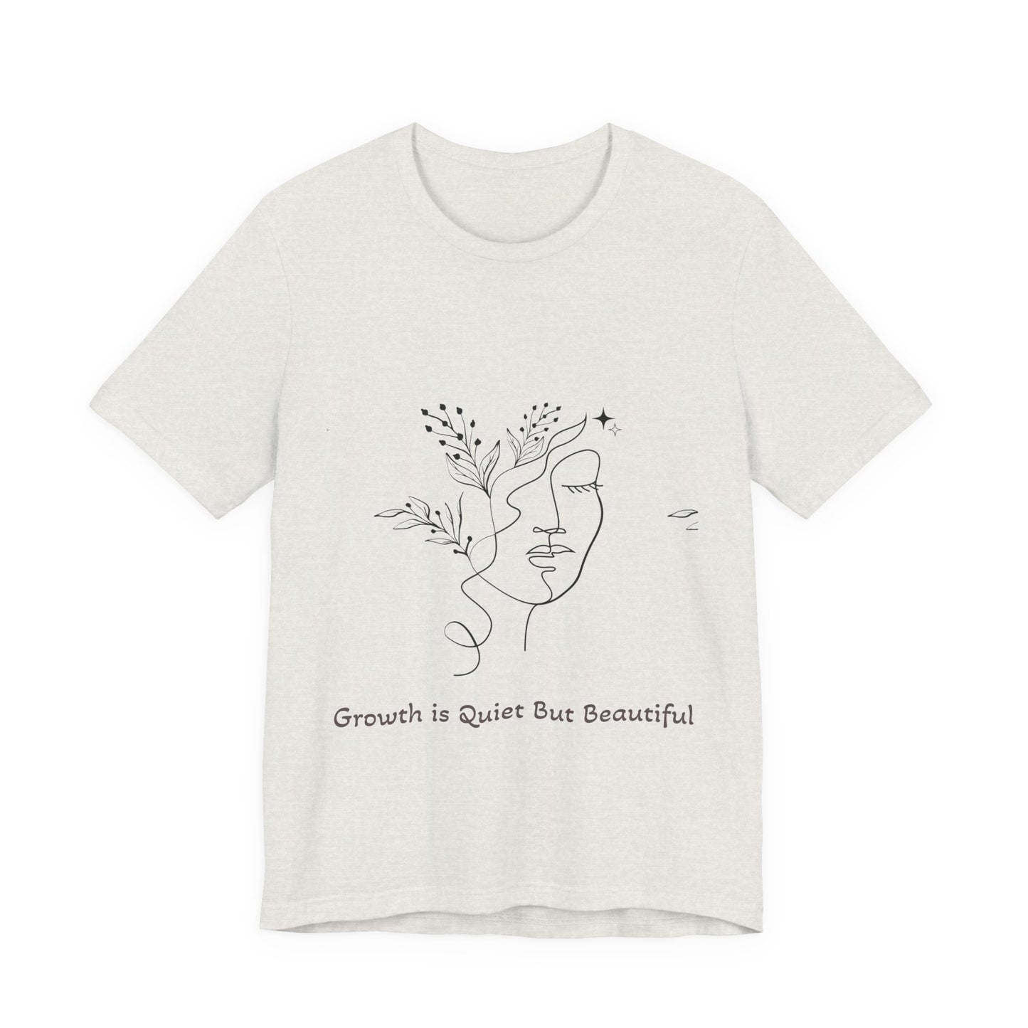 WePrint beige minimalist face art t-shirt