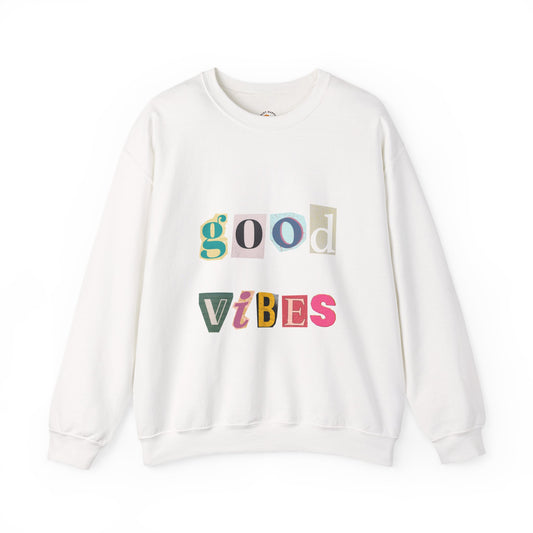 Good Vibes Unisex Crewneck Sweatshirt - Cozy Casual Wear