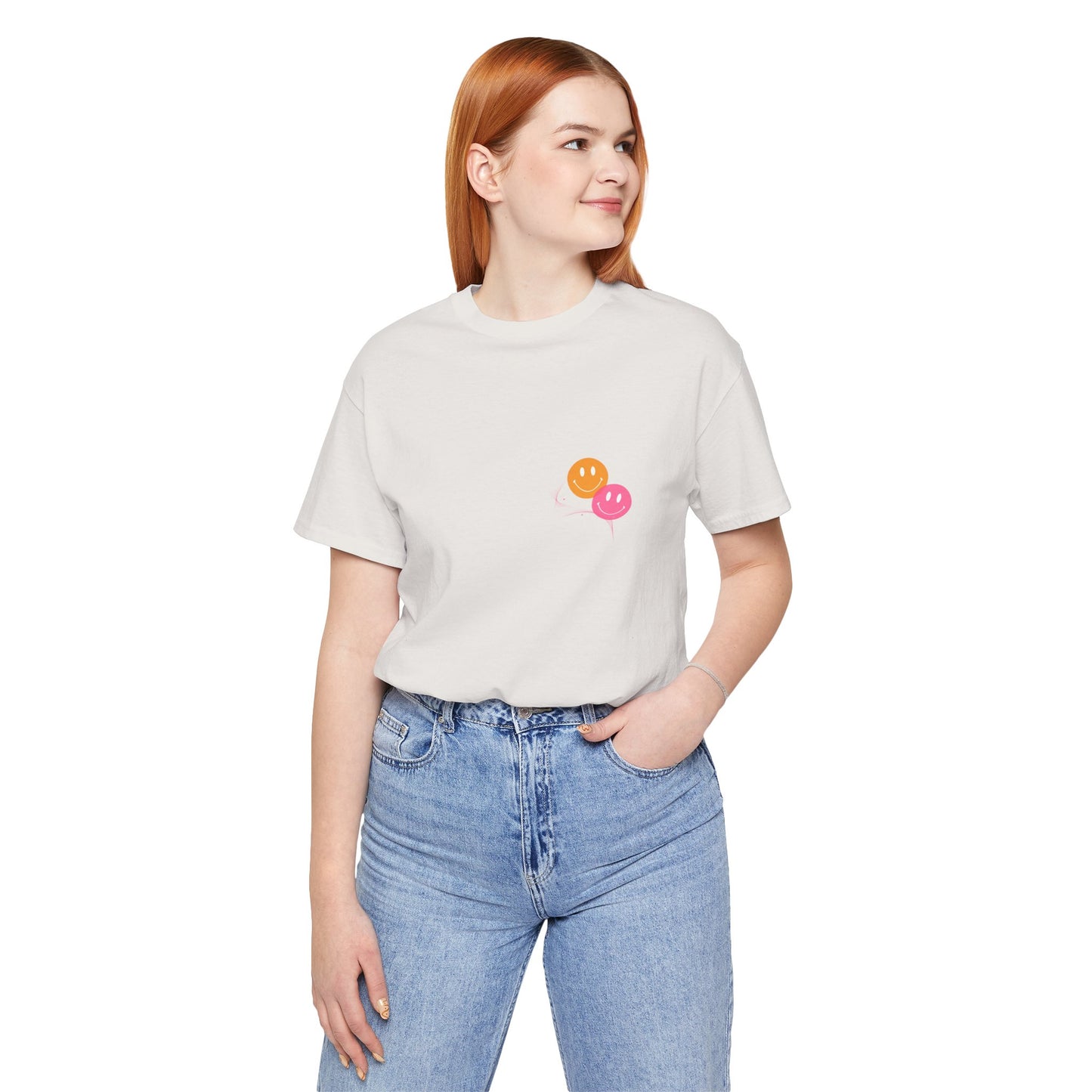 Smiley Balloon Unisex Short Sleeve Tee - Fun & Playful Everyday Wear