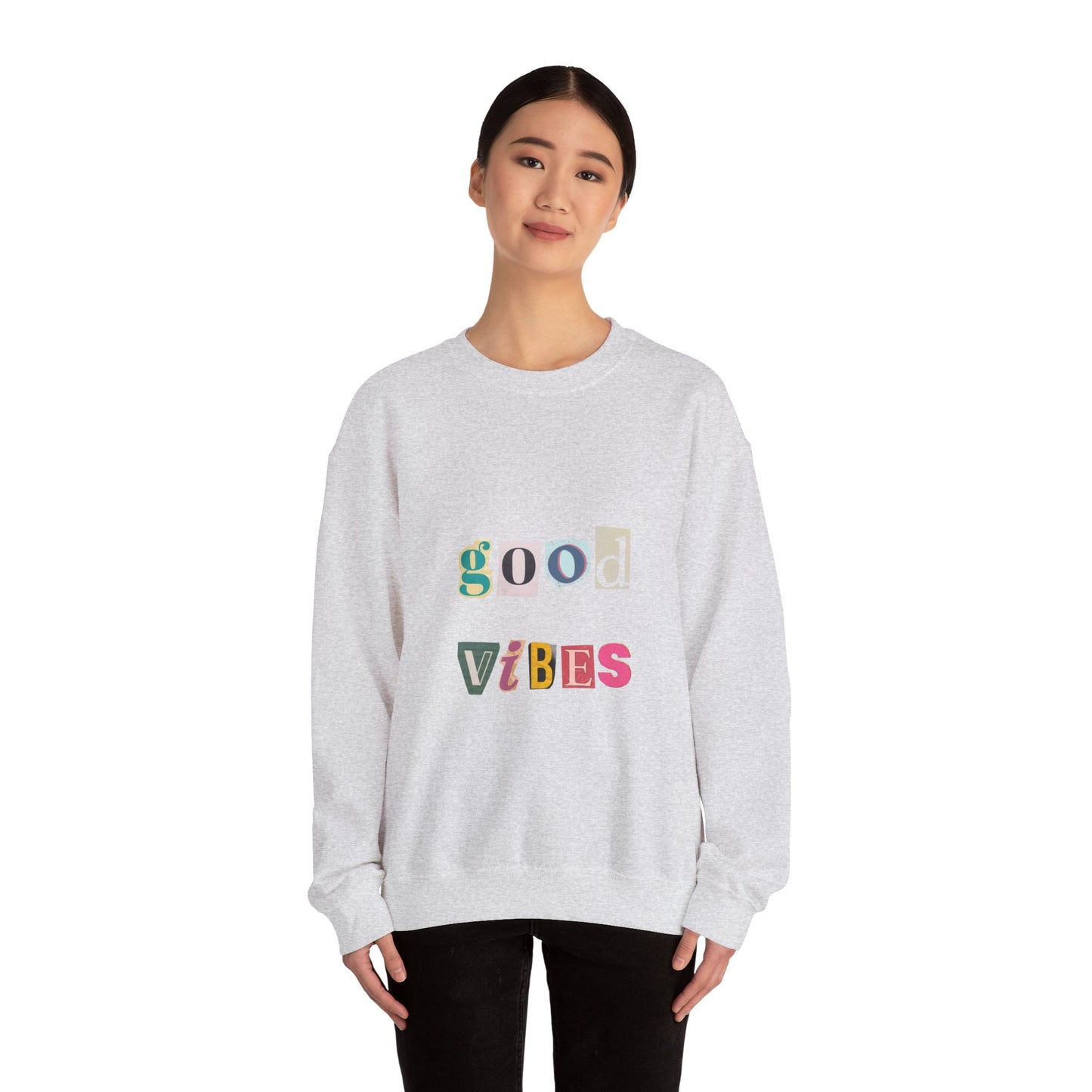 Good Vibes Unisex Crewneck Sweatshirt - Cozy Casual Wear