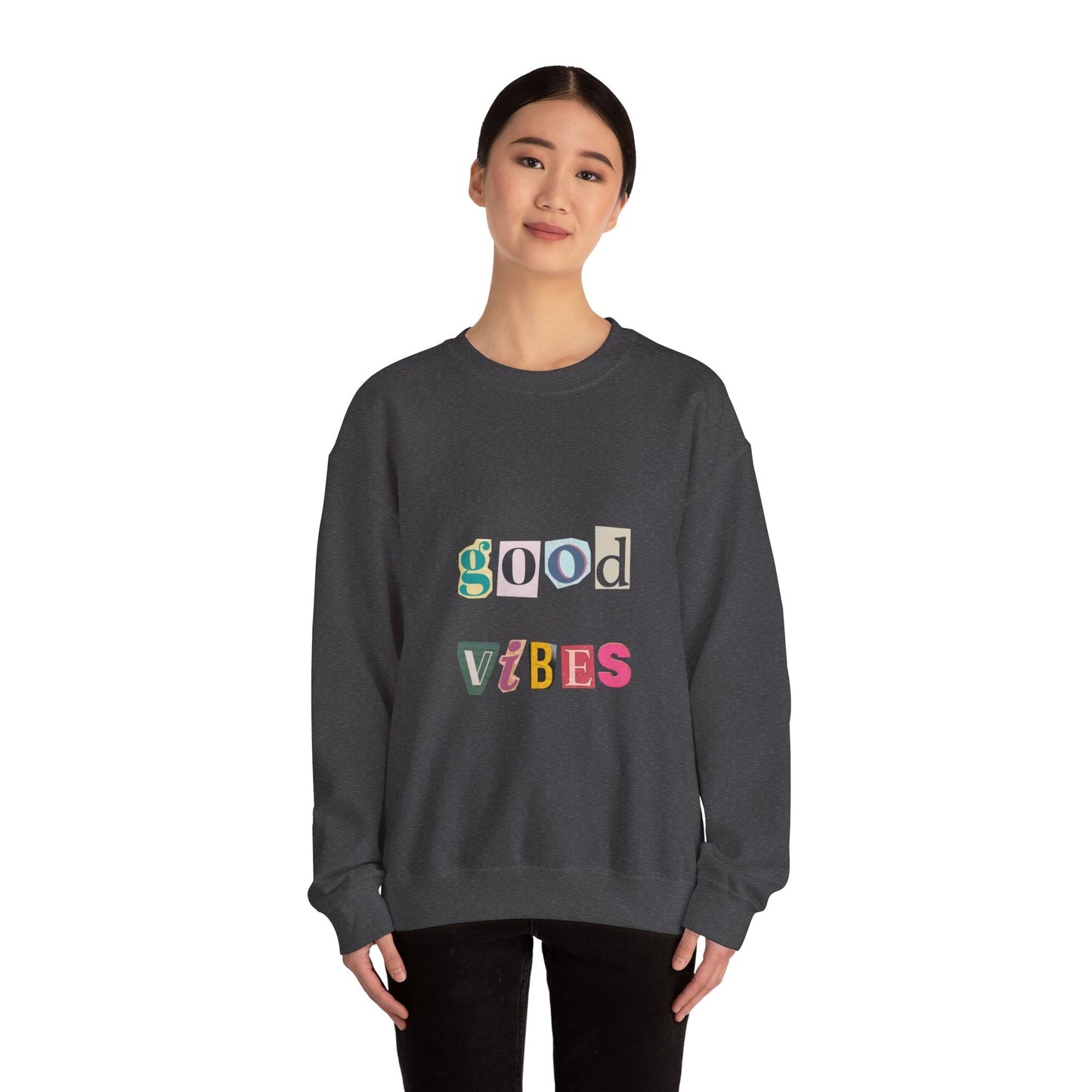 Good Vibes Unisex Crewneck Sweatshirt - Cozy Casual Wear