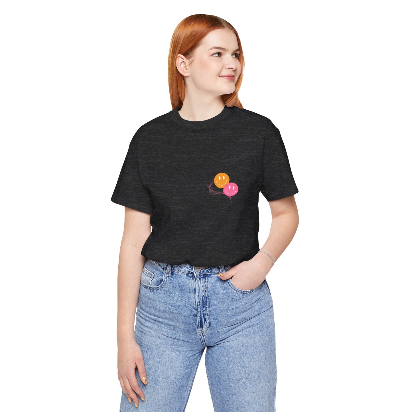 Smiley Balloon Unisex Short Sleeve Tee - Fun & Playful Everyday Wear