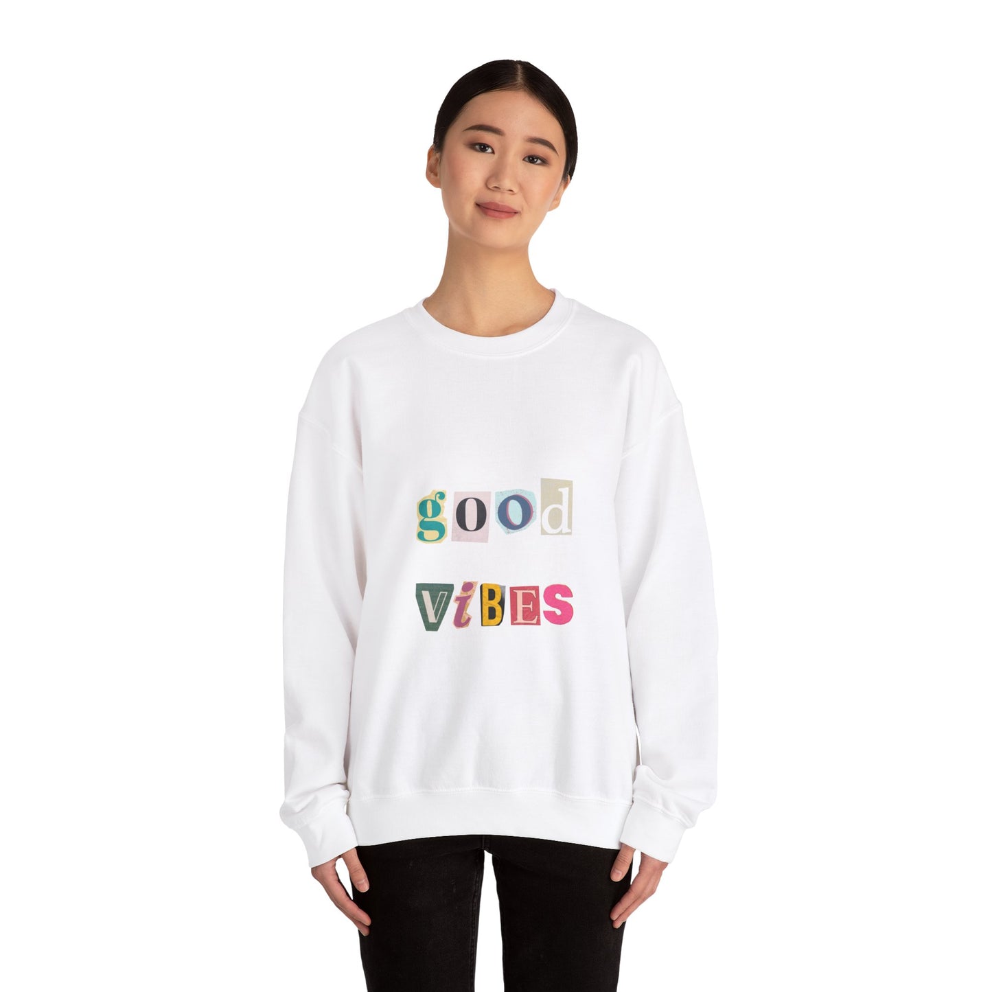 Good Vibes Unisex Crewneck Sweatshirt - Cozy Casual Wear