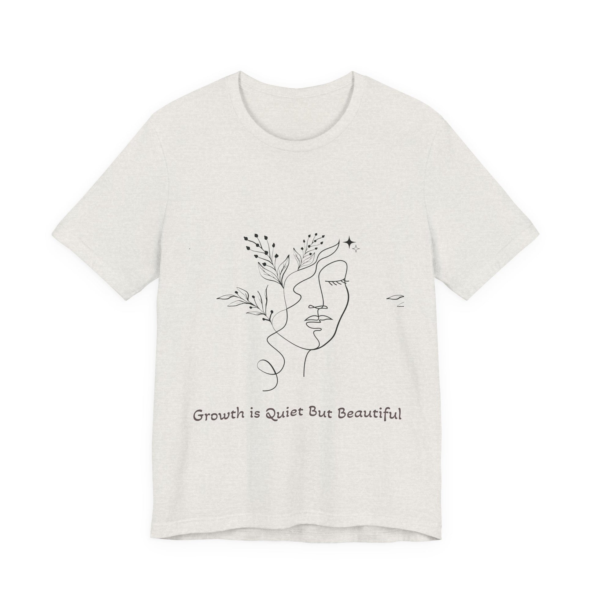 WePrint beige minimalist face art t-shirt