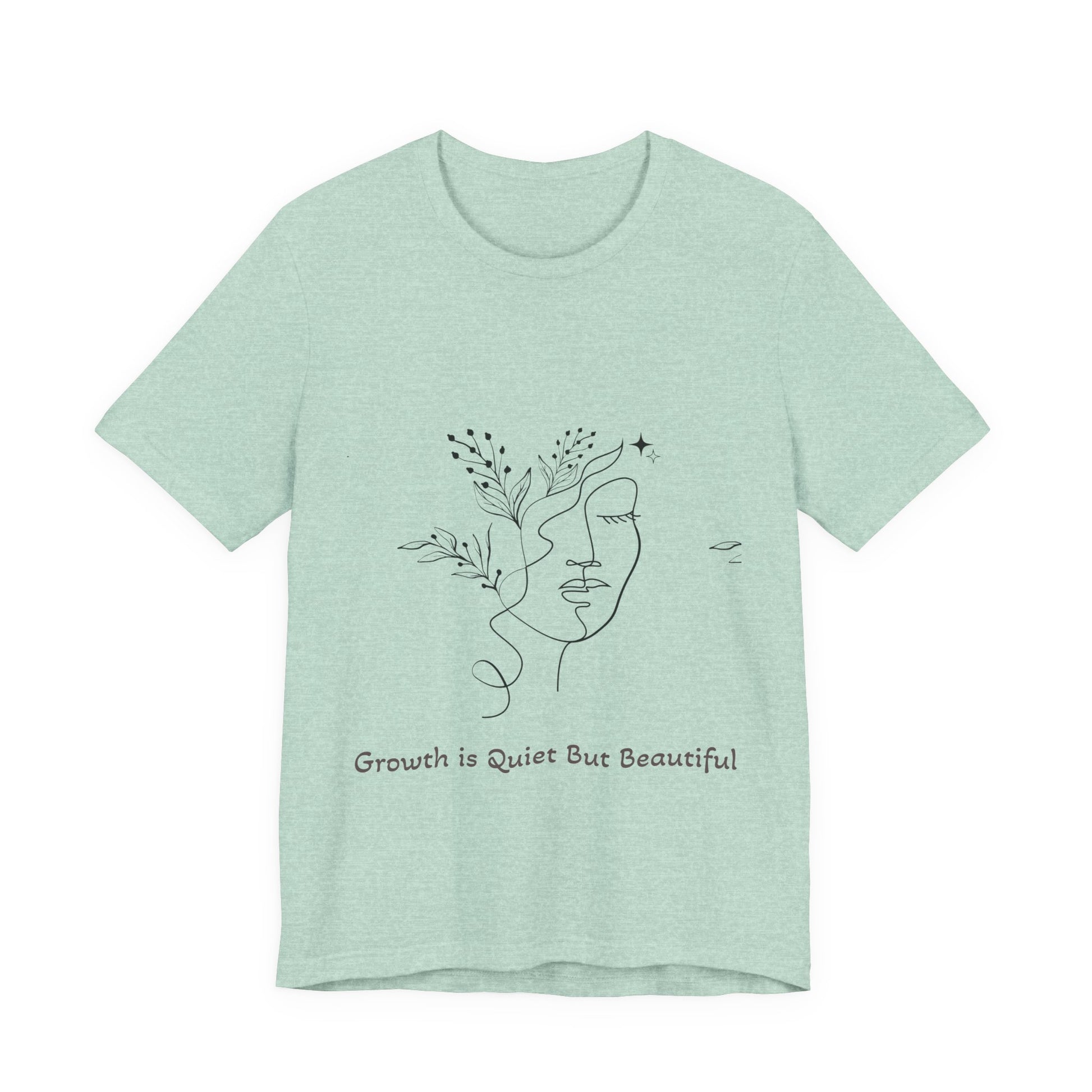 WePrint mint green minimalist face art t-shirt