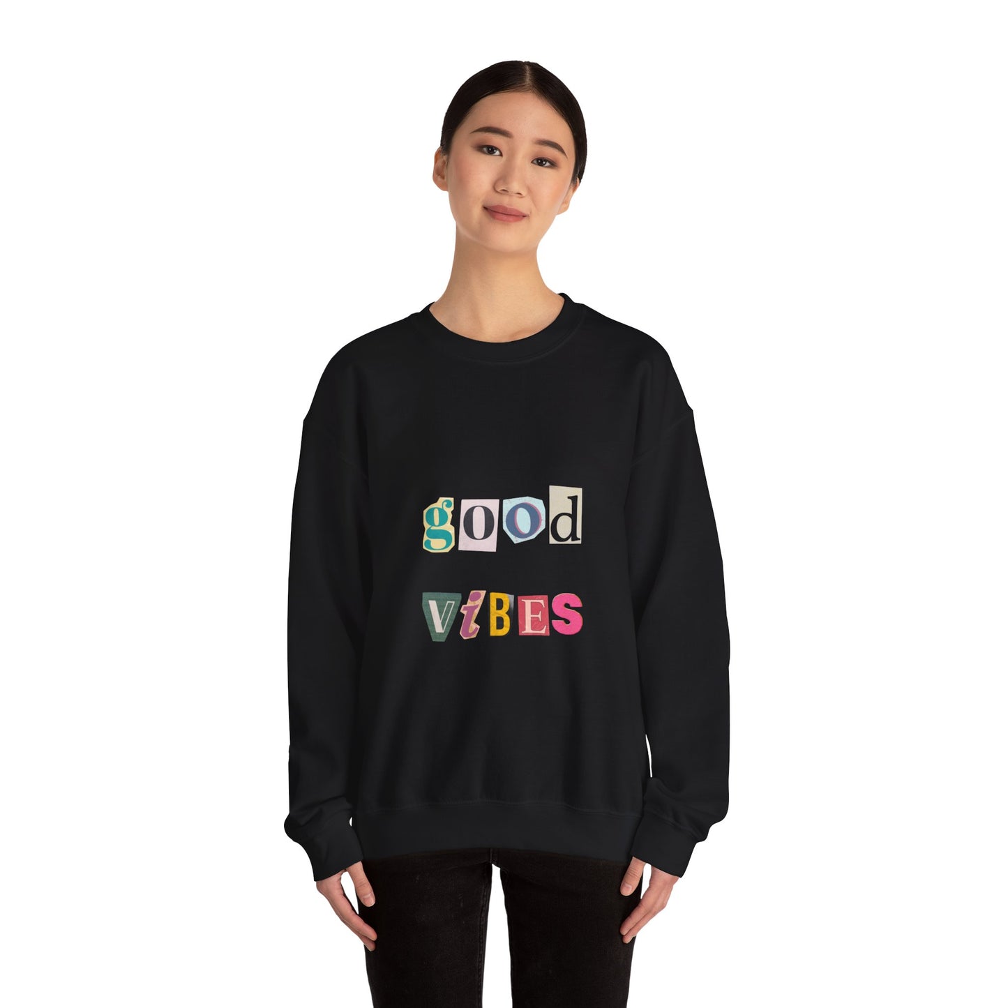 Good Vibes Unisex Crewneck Sweatshirt - Cozy Casual Wear