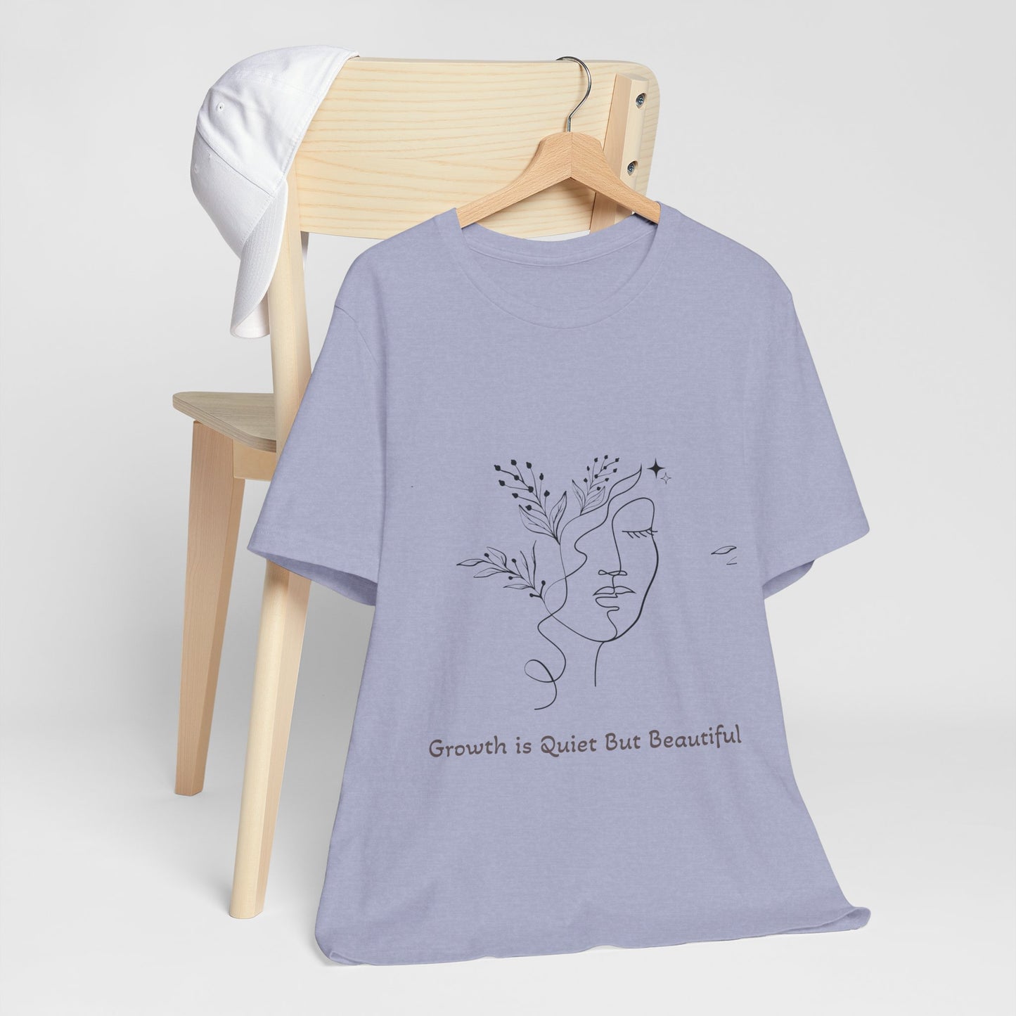 WePrint lavender, heather blue minimalist face art t-shirt