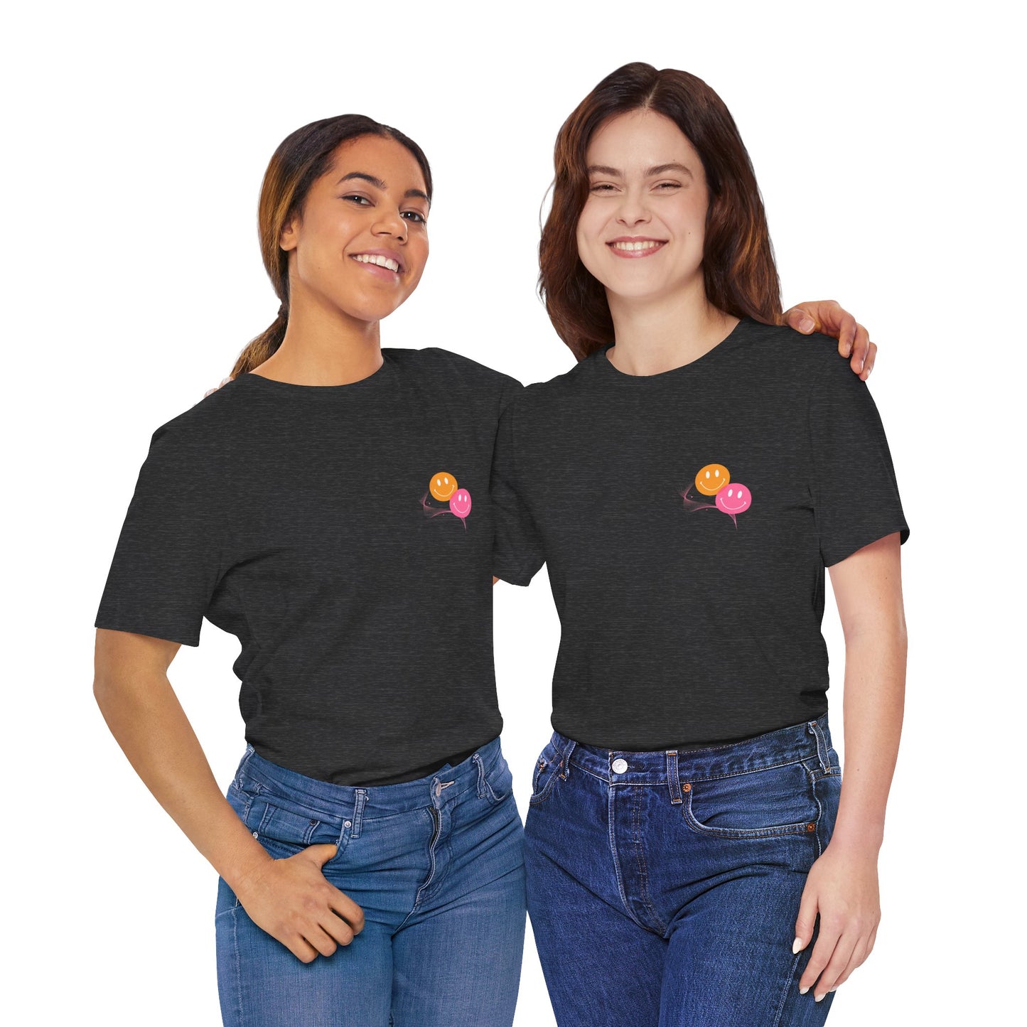 Smiley Balloon Unisex Short Sleeve Tee - Fun & Playful Everyday Wear