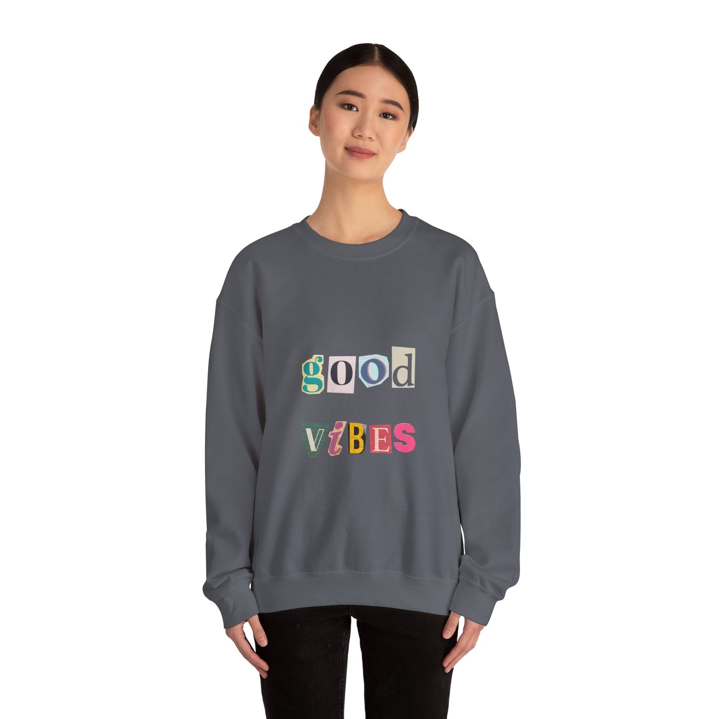 Good Vibes Unisex Crewneck Sweatshirt - Cozy Casual Wear