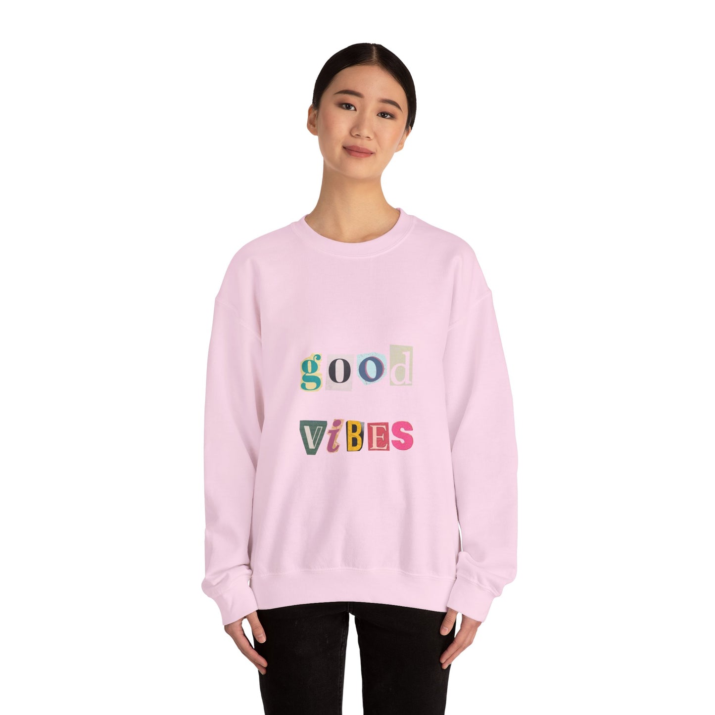 Good Vibes Unisex Crewneck Sweatshirt - Cozy Casual Wear