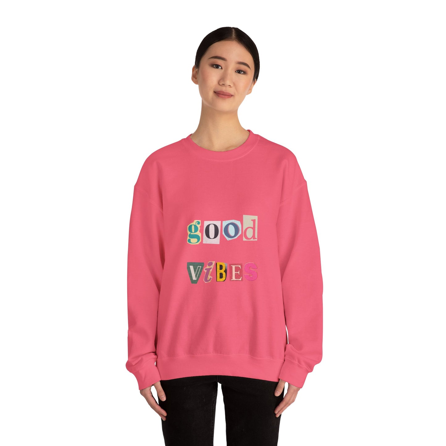 Good Vibes Unisex Crewneck Sweatshirt - Cozy Casual Wear