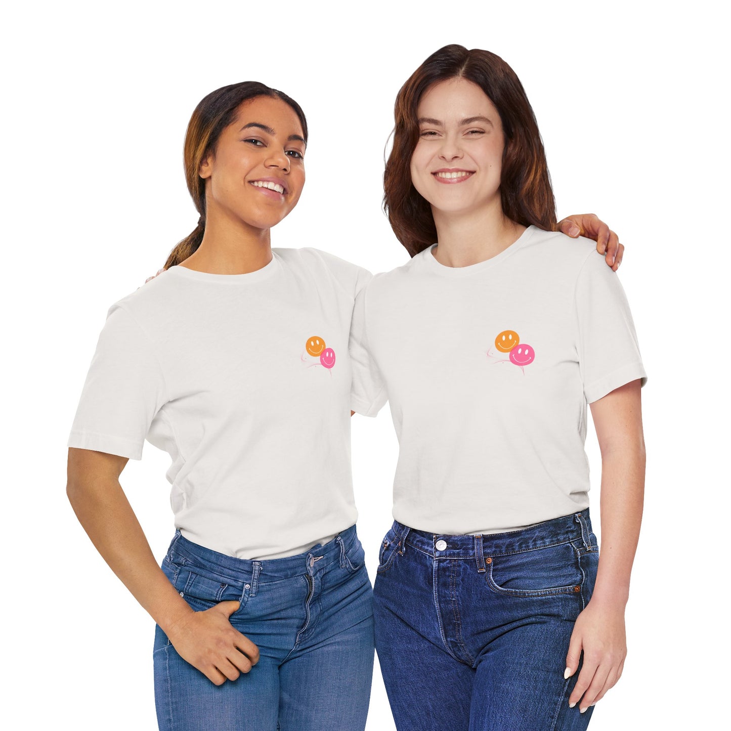 Smiley Balloon Unisex Short Sleeve Tee - Fun & Playful Everyday Wear